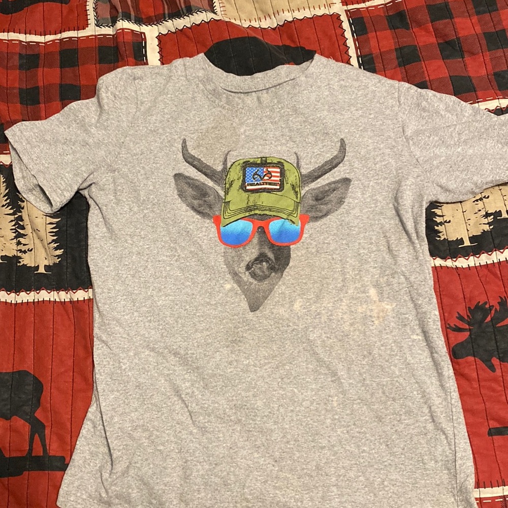 Youth deer head shirt with glasses